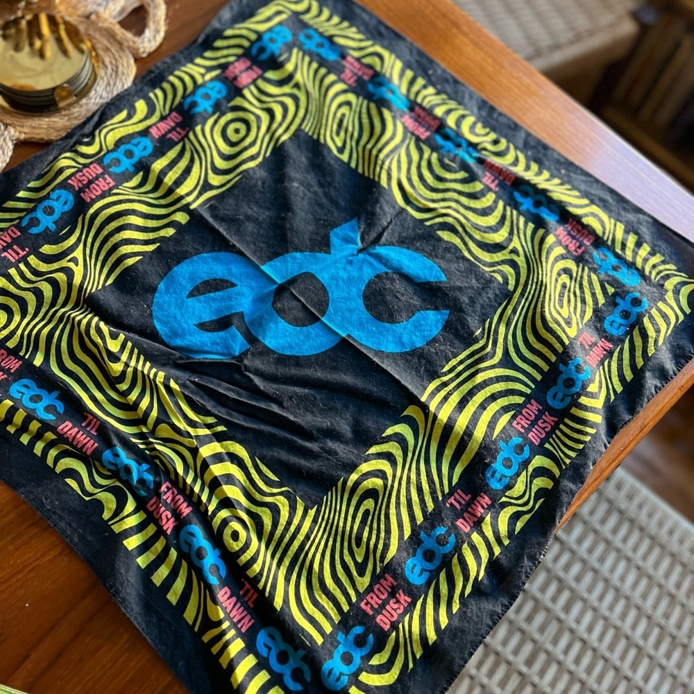 NEW EDC Electric Daisy Carnival From Dusk ’Til Dawn” Bandana Neon Festival Scarf
